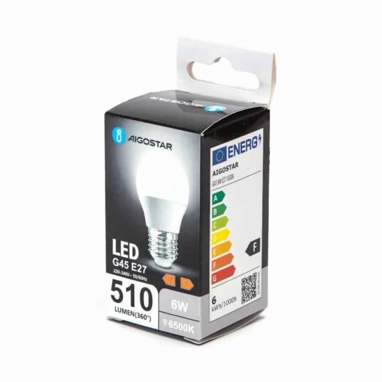 Λάμπα LED G45 E27 6W 6500Κ Ψυχρό Λευκό Aigostar