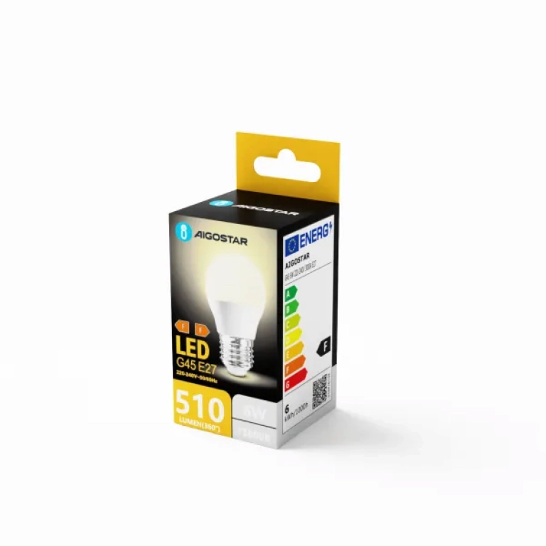 Λάμπα LED G45 E27 6W 3000Κ Θερμό Λευκό Aigostar
