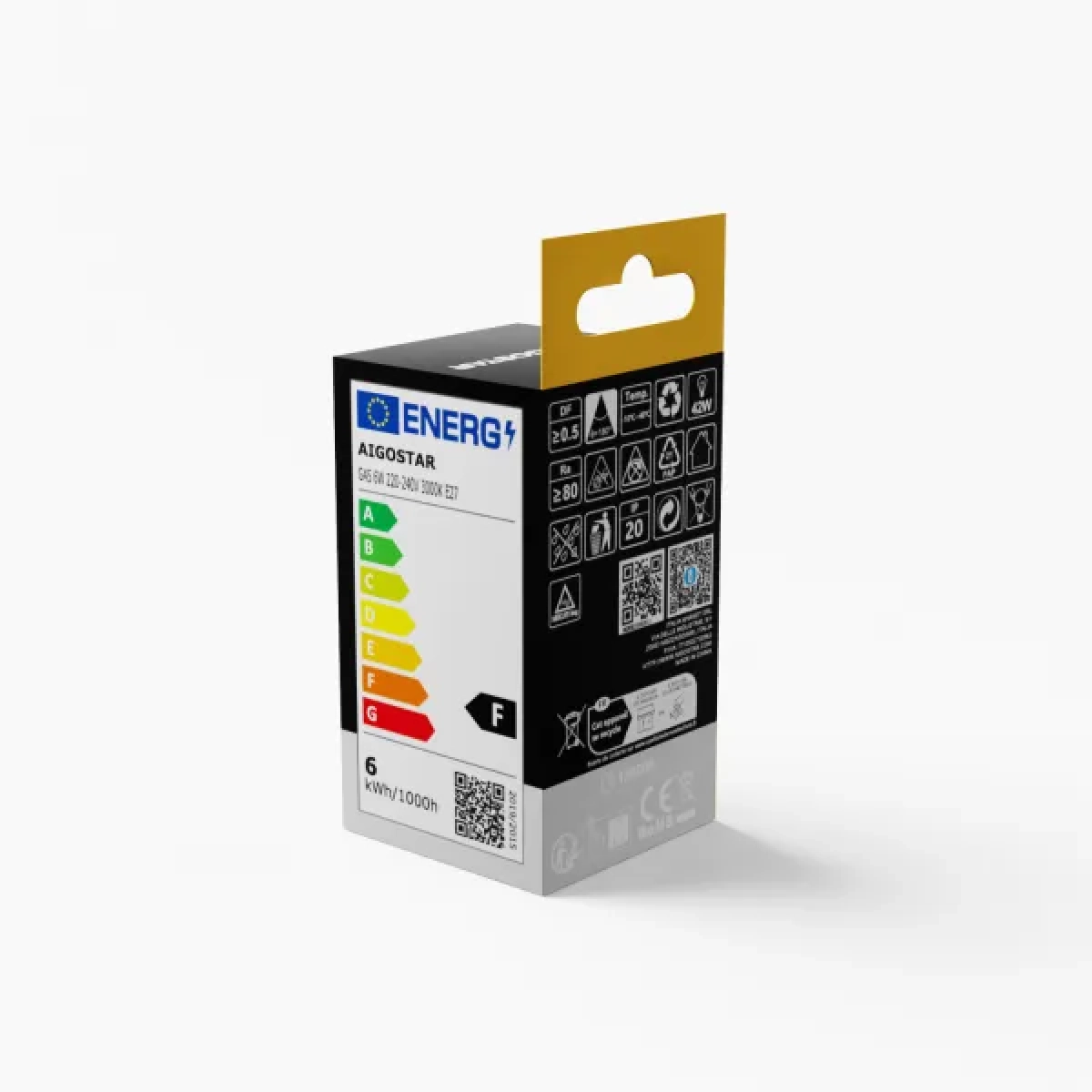 Λάμπα LED G45 E27 6W 3000Κ Θερμό Λευκό Aigostar