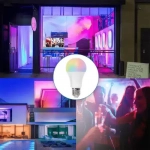 Ρυθμιζόμενη Λάμπα LED A60 E27 8W RGB+W με τηλεχειριστήριο ρύθμισης έντασης & αλλαγής 16 χρωμάτων Aigostar