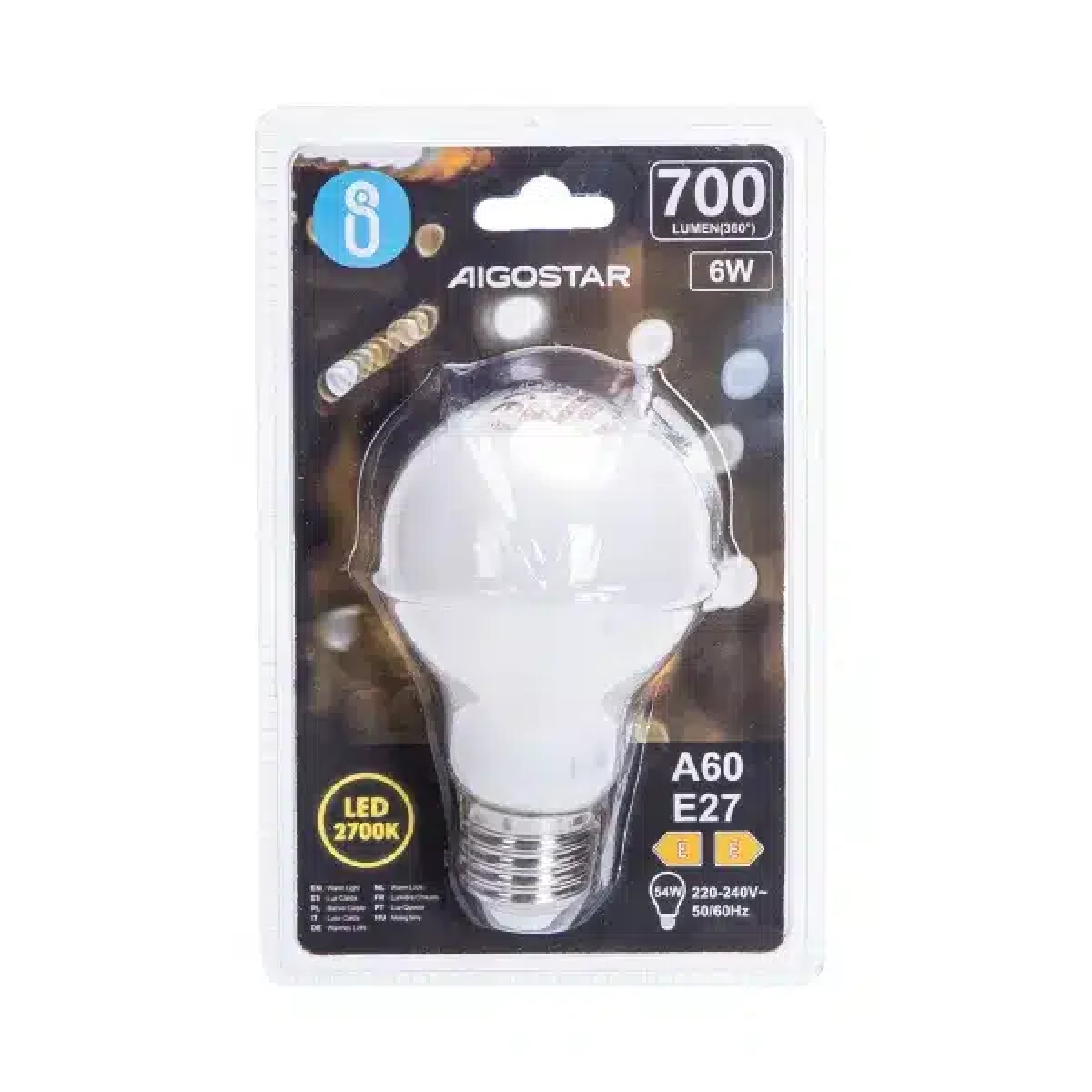 Λάμπα LED Νήματος Milky White A60 E27 6W 2700K Θερμό Λευκό Aigostar