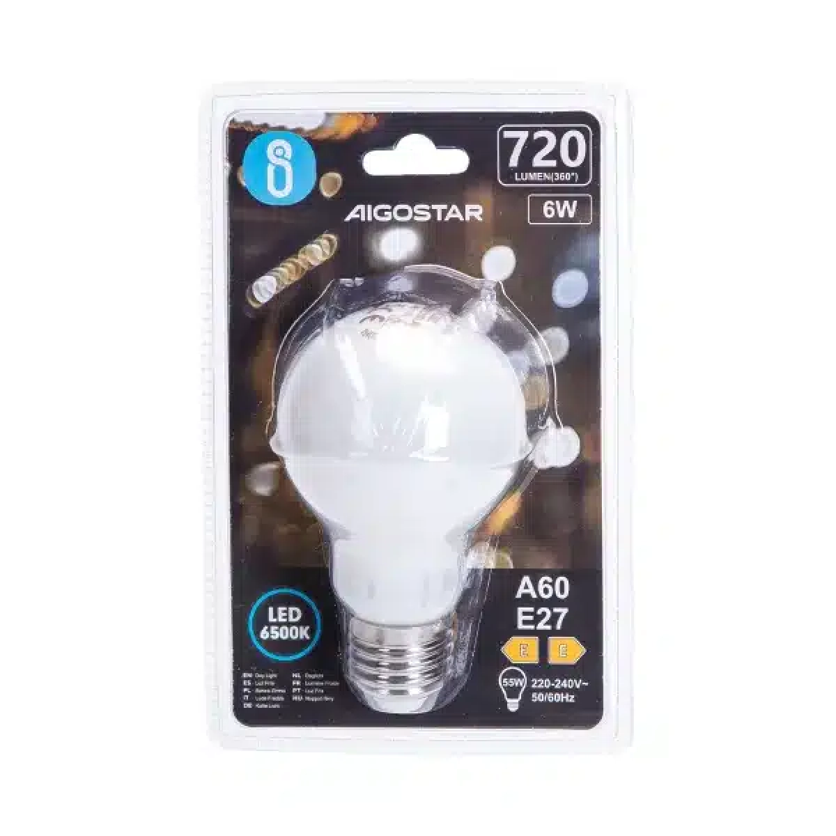 Λάμπα LED Νήματος Milky White A60 E27 6W 6500K Ψυχρό Λευκό Aigostar