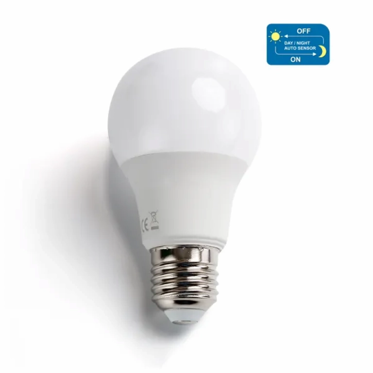Λάμπα LED A60 E27 8W με αισθητήρα φωτός 3000K Aigostar