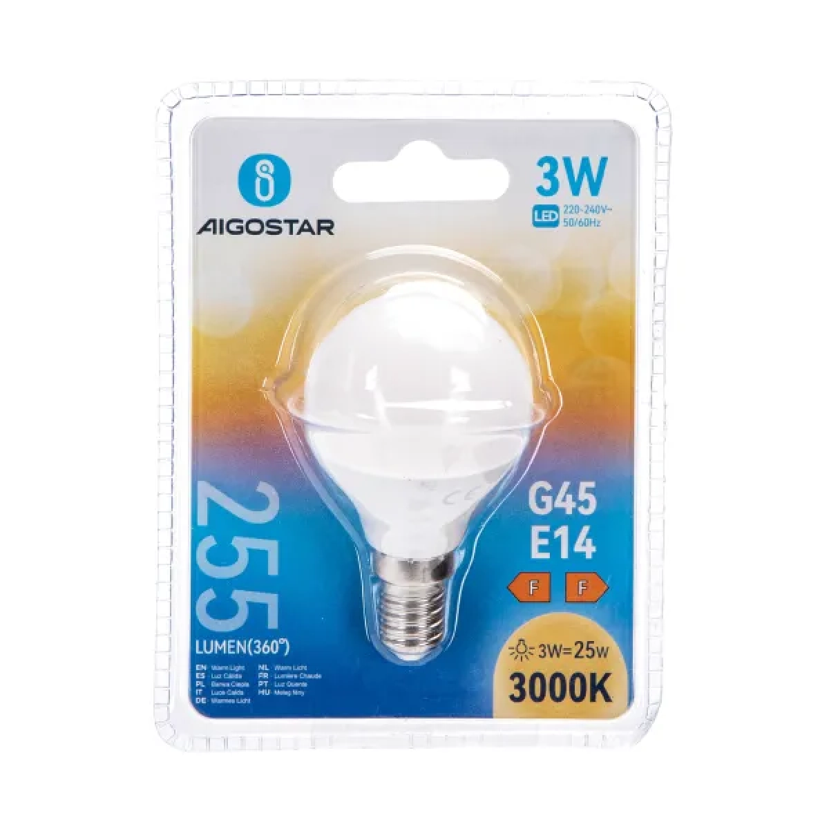 Λάμπα LED G45 E14 3W 3000K Aigostar