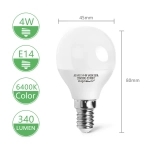 Λάμπα LED G45 E14 4W 6500K Aigostar
