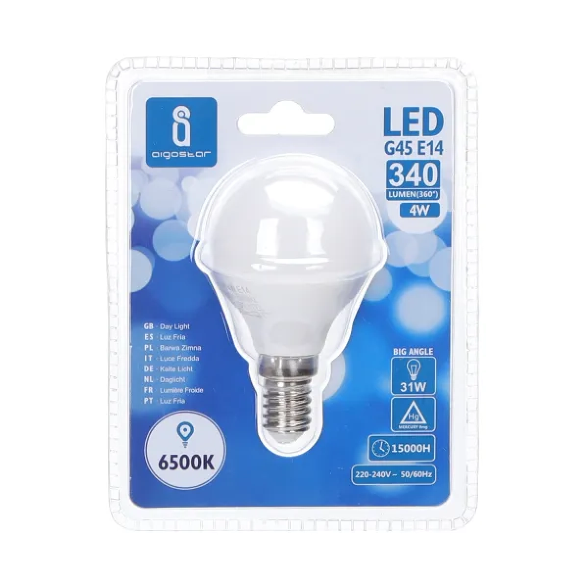 Λάμπα LED G45 E14 4W 6500K Aigostar