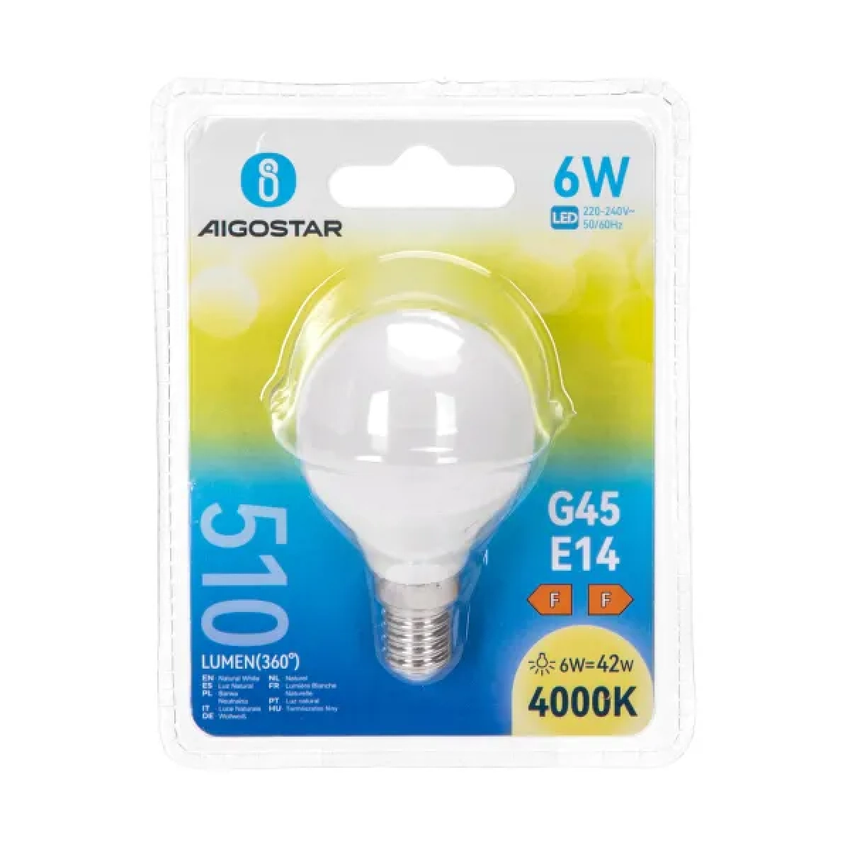 Λάμπα LED G45 E14 6W 4000K Aigostar