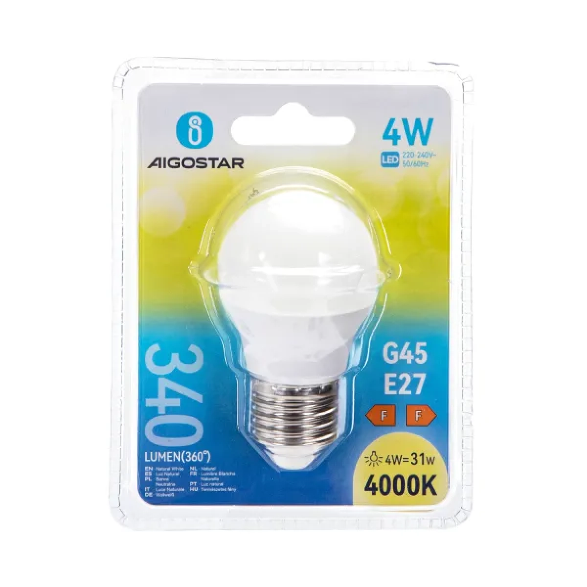 Λάμπα LED G45 E27 4W 4000K Aigostar