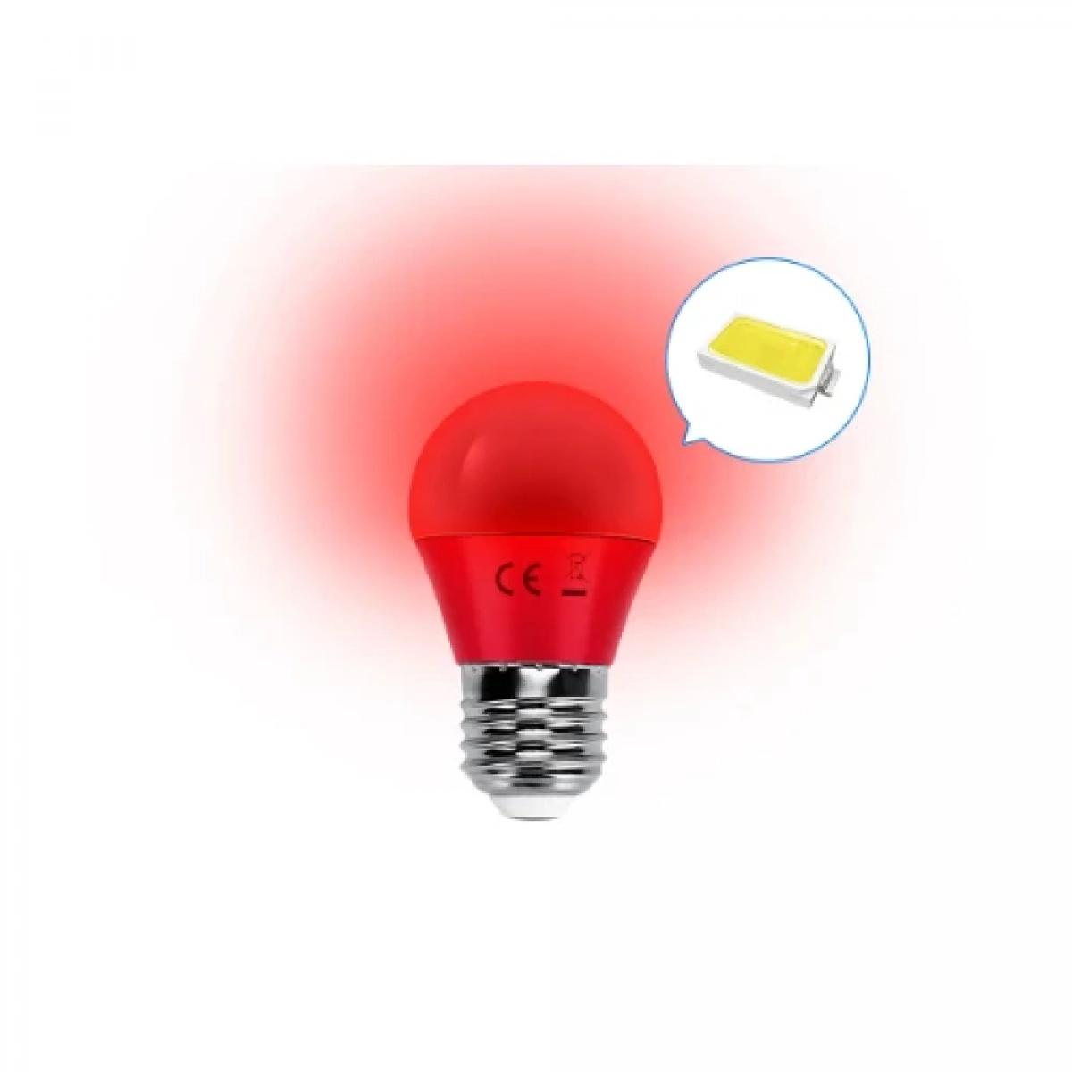 Λάμπα LED G45 E14 4W σε Κόκκινο Χρώμα Aigostar