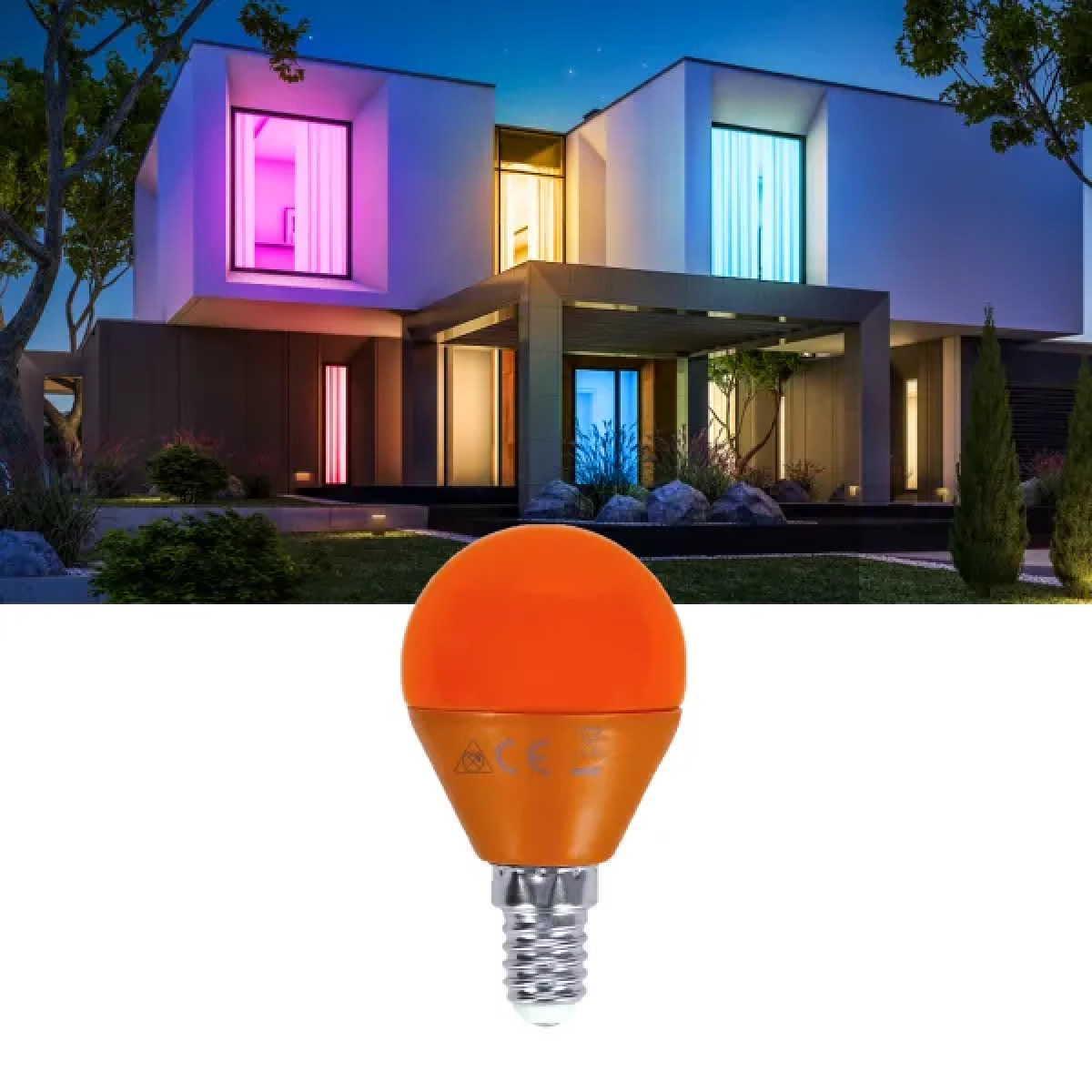 Λάμπα LED G45 E14 4W σε Πορτοκαλί Χρώμα Aigostar