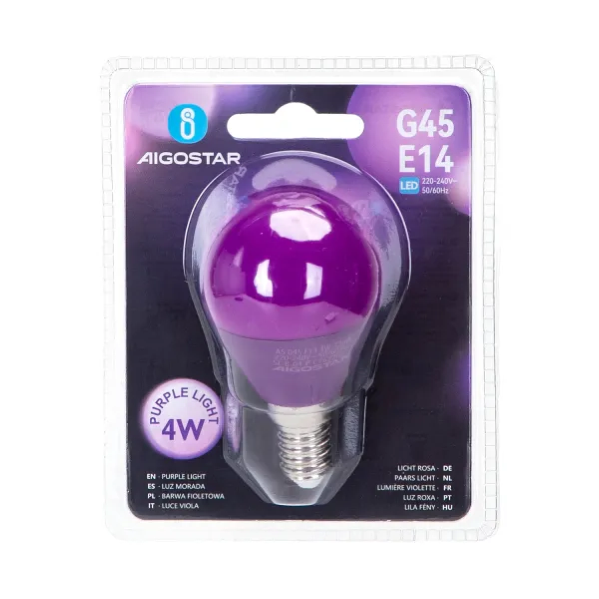 Λάμπα LED G45 E14 4W σε Μωβ Χρώμα Aigostar