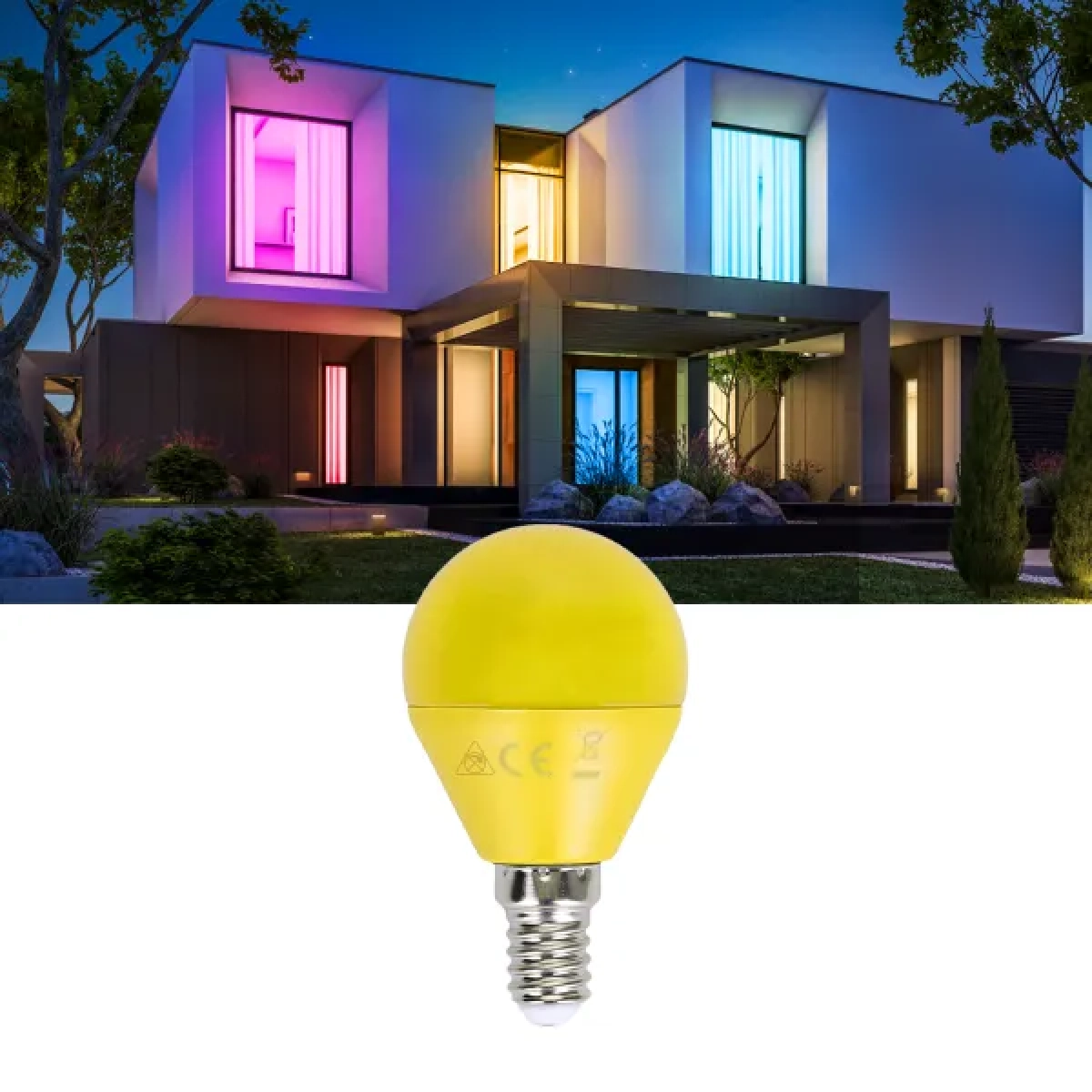 Λάμπα LED G45 E14 4W σε Κίτρινο Χρώμα Aigostar
