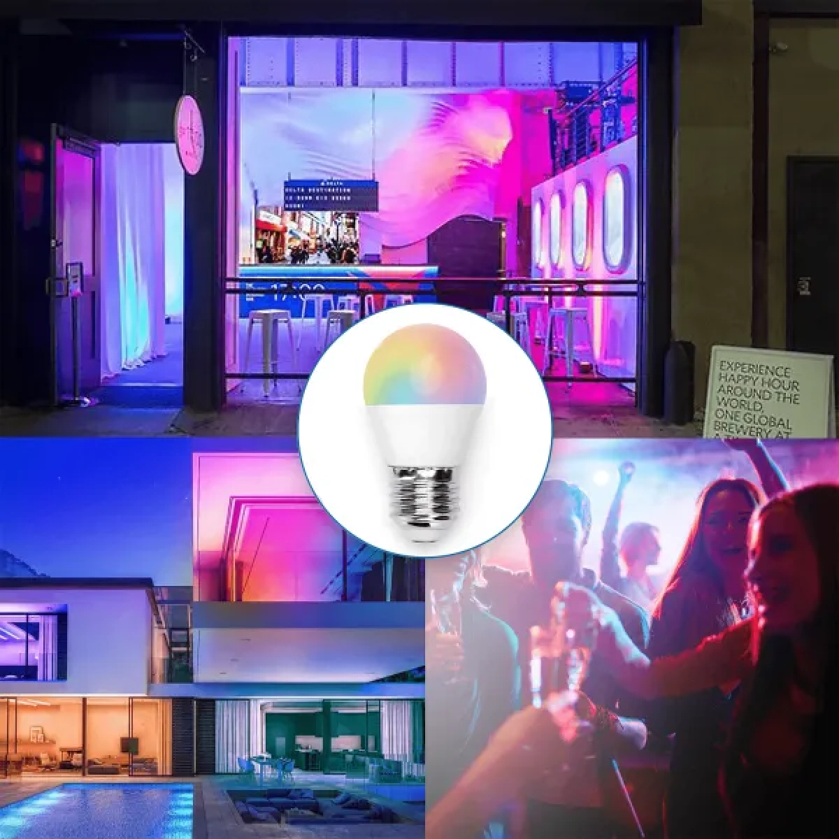 Λάμπα LED G45 E27 4,8W RGB+W Aigostar