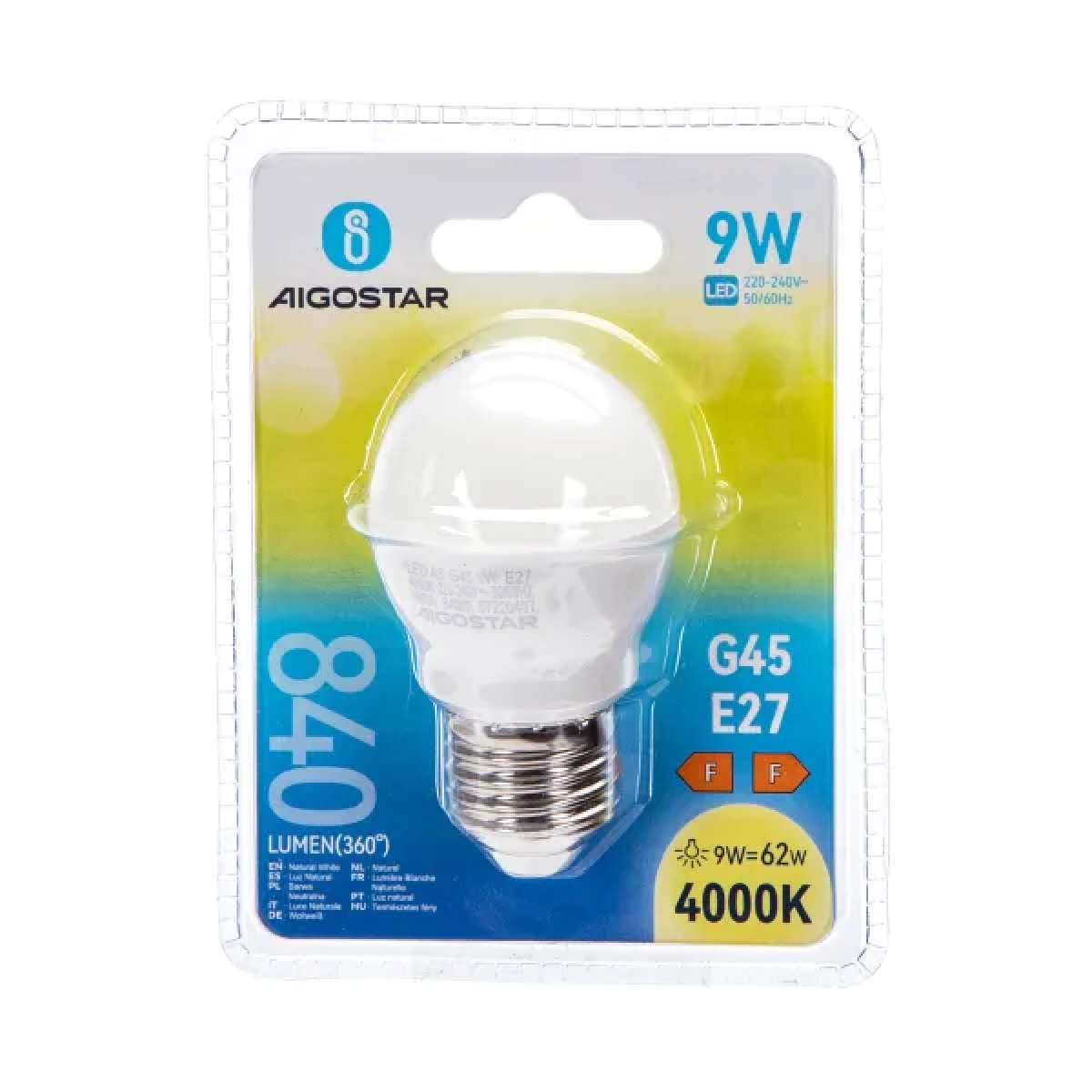 Λάμπα LED G45 E27 9W 4000Κ Aigostar