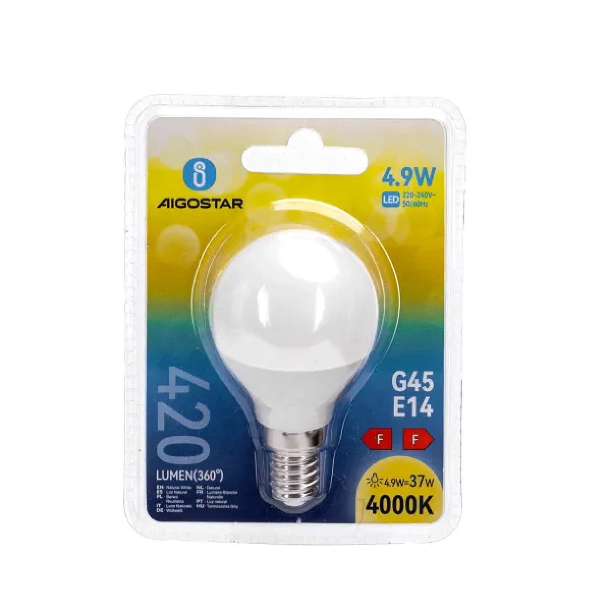 Λάμπα LED G45 E14 4,9W 4000Κ Aigostar