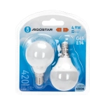 Λάμπες LED 2 τμχ G45 E14 4,9W 6500Κ Aigostar