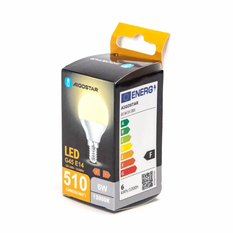 Λάμπα LED G45 E14 6W 3000K Aigostar