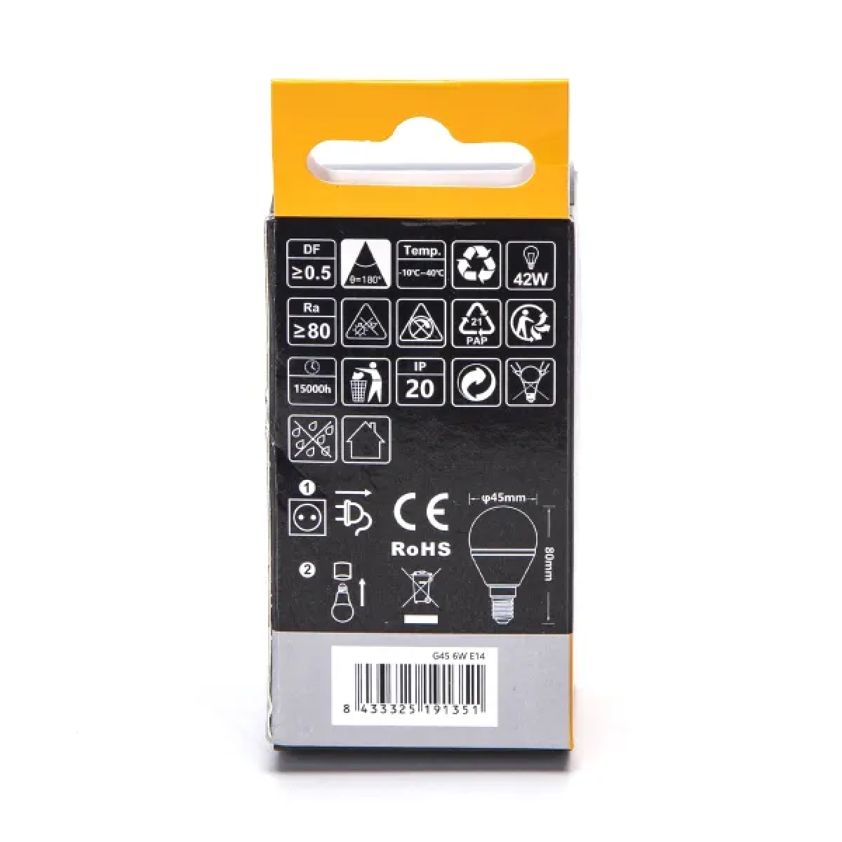 Λάμπα LED G45 E14 6W 3000K Aigostar