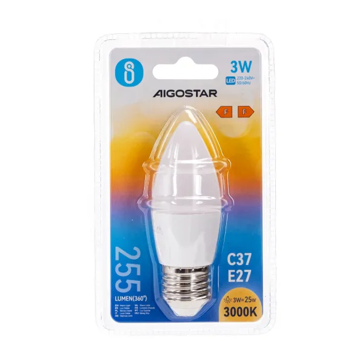 Λάμπα LED C37 E27 3W 3000K Aigostar