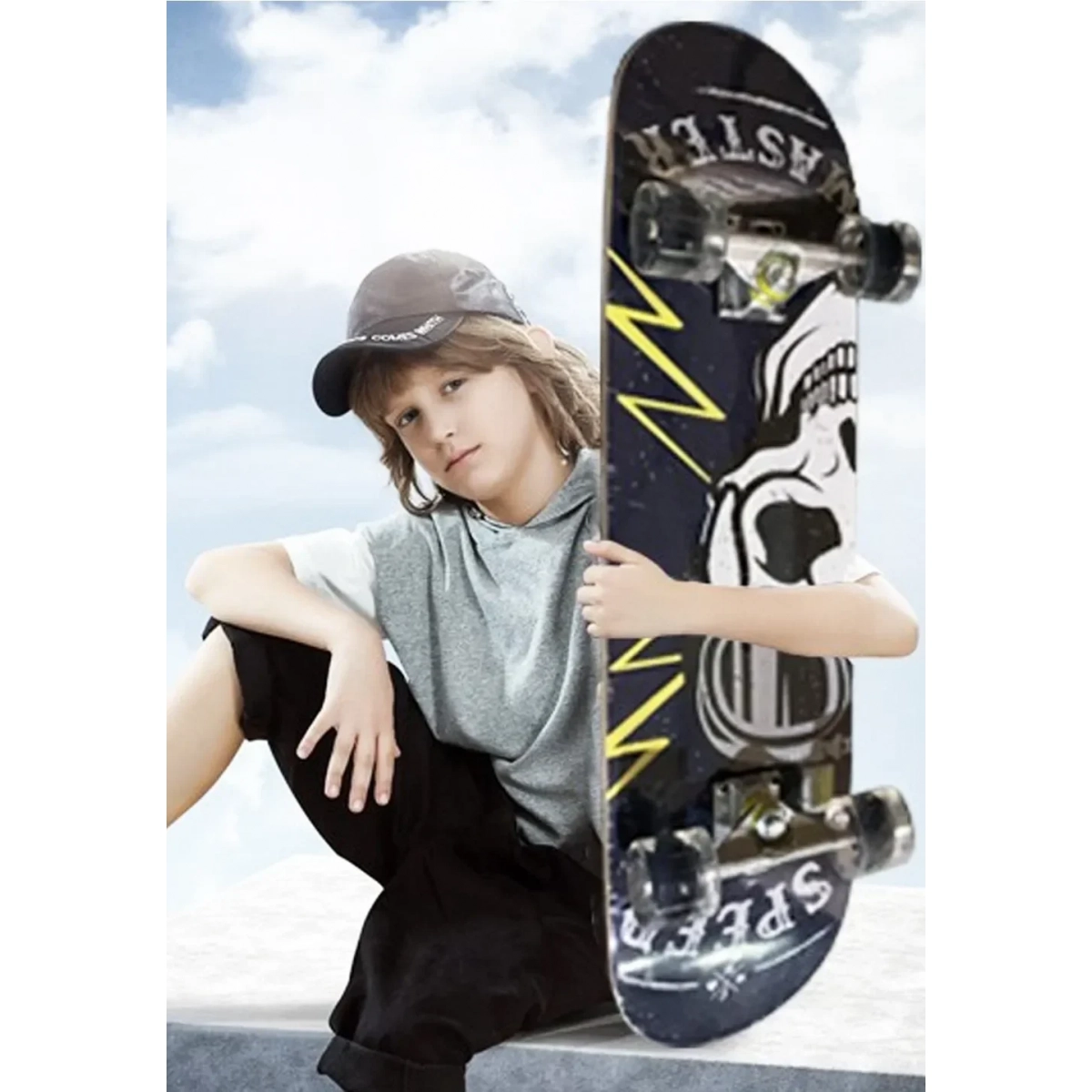 Παιδικό Skateboard 80x20cm με Σχέδιο Διάστημα 15404