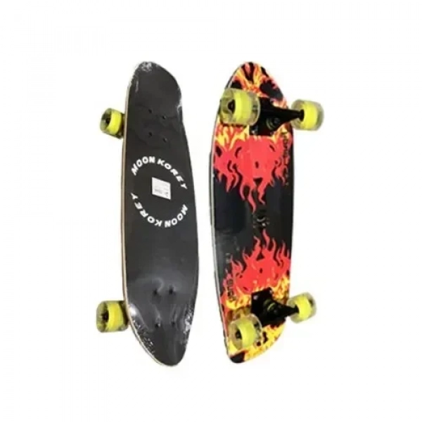 Παιδικό Skateboard 70x20 cm με Φλόγα Μαύρο 15411