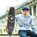 Παιδικό Skateboard 70x20 cm με Φλόγα Μαύρο 15411