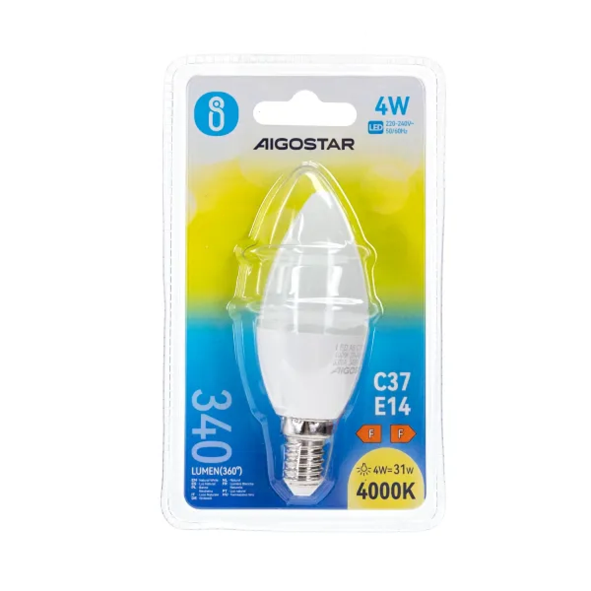 Λάμπες LED 2τμχ C37 E14 4W 4000K Aigostar