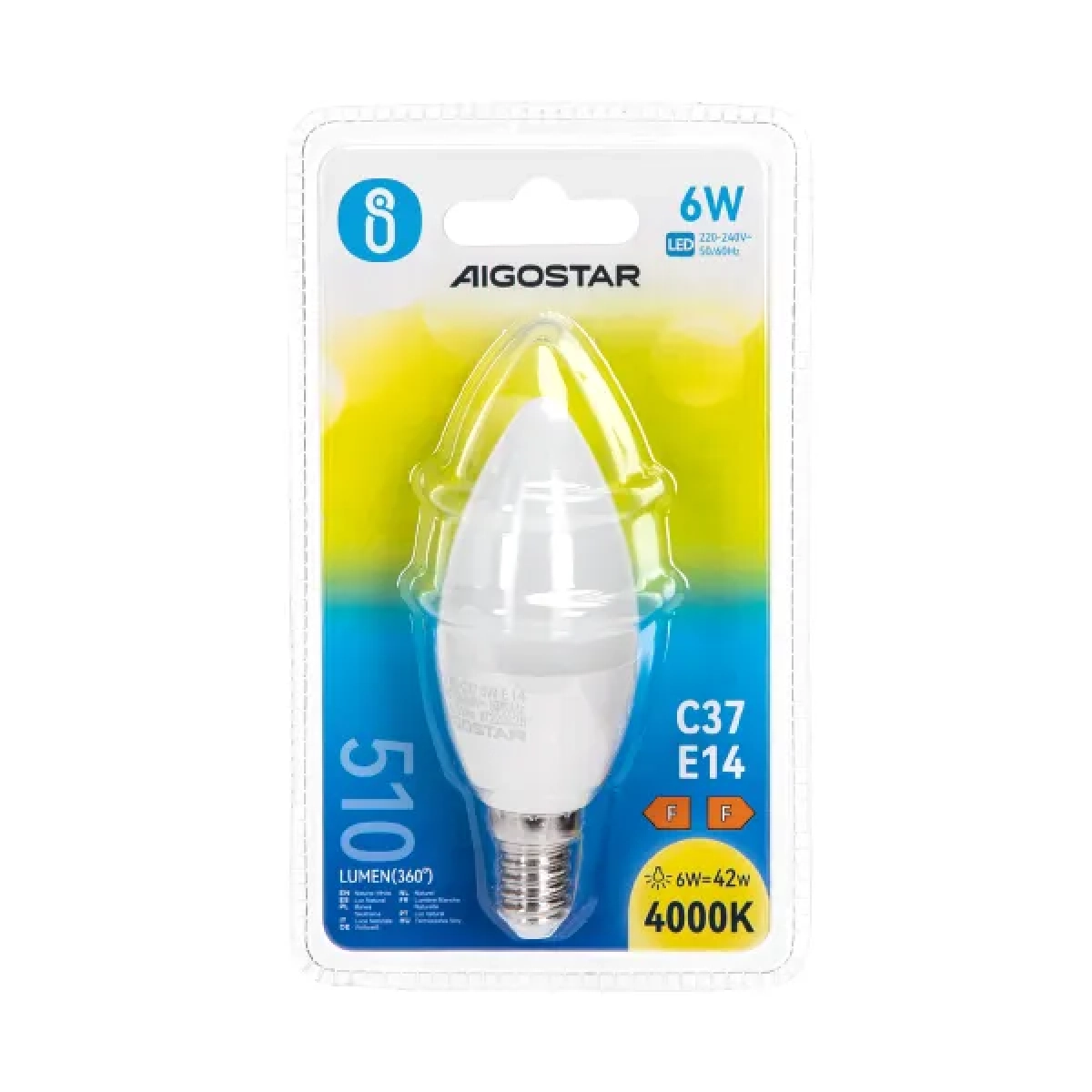 Λάμπες LED 2τμχ C37 E14 6W 4000K Aigostar