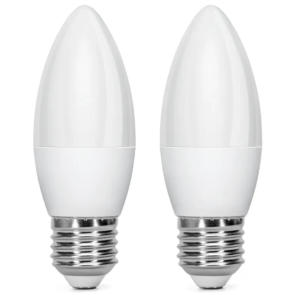 Λάμπες 2τμχ LED C37 E27 6W 3000K Aigostar