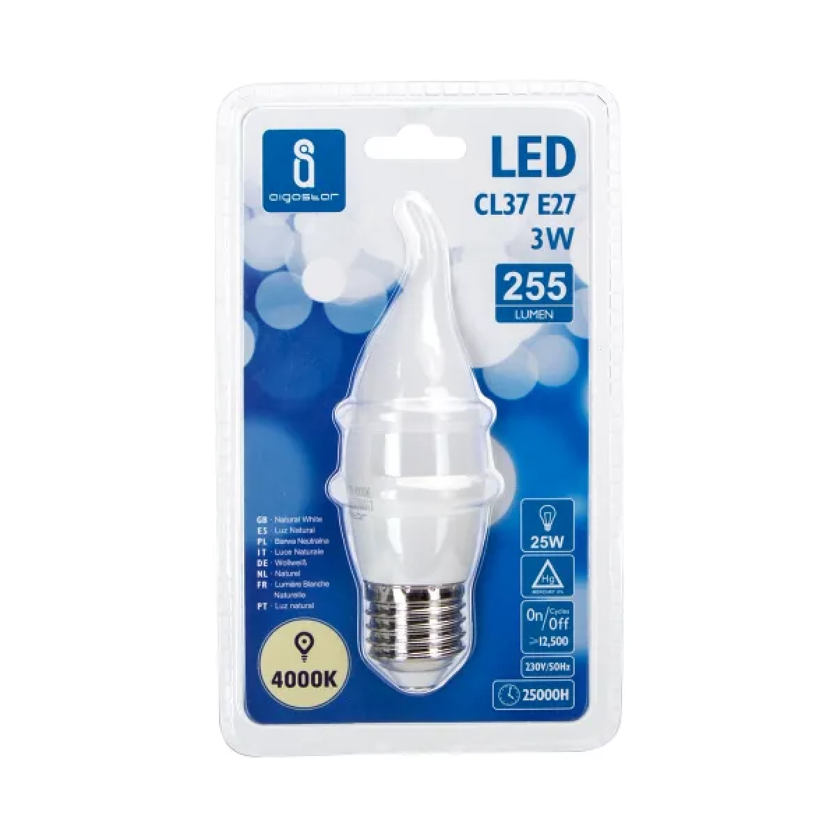 Λάμπα LED CL37 E27 3W 4000Κ Aigostar