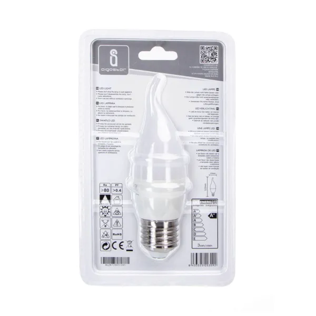 Λάμπα LED CL37 E27 3W 4000Κ Aigostar