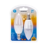 Λάμπες 2τμχ LED C37 E14 9W 3000K Aigostar