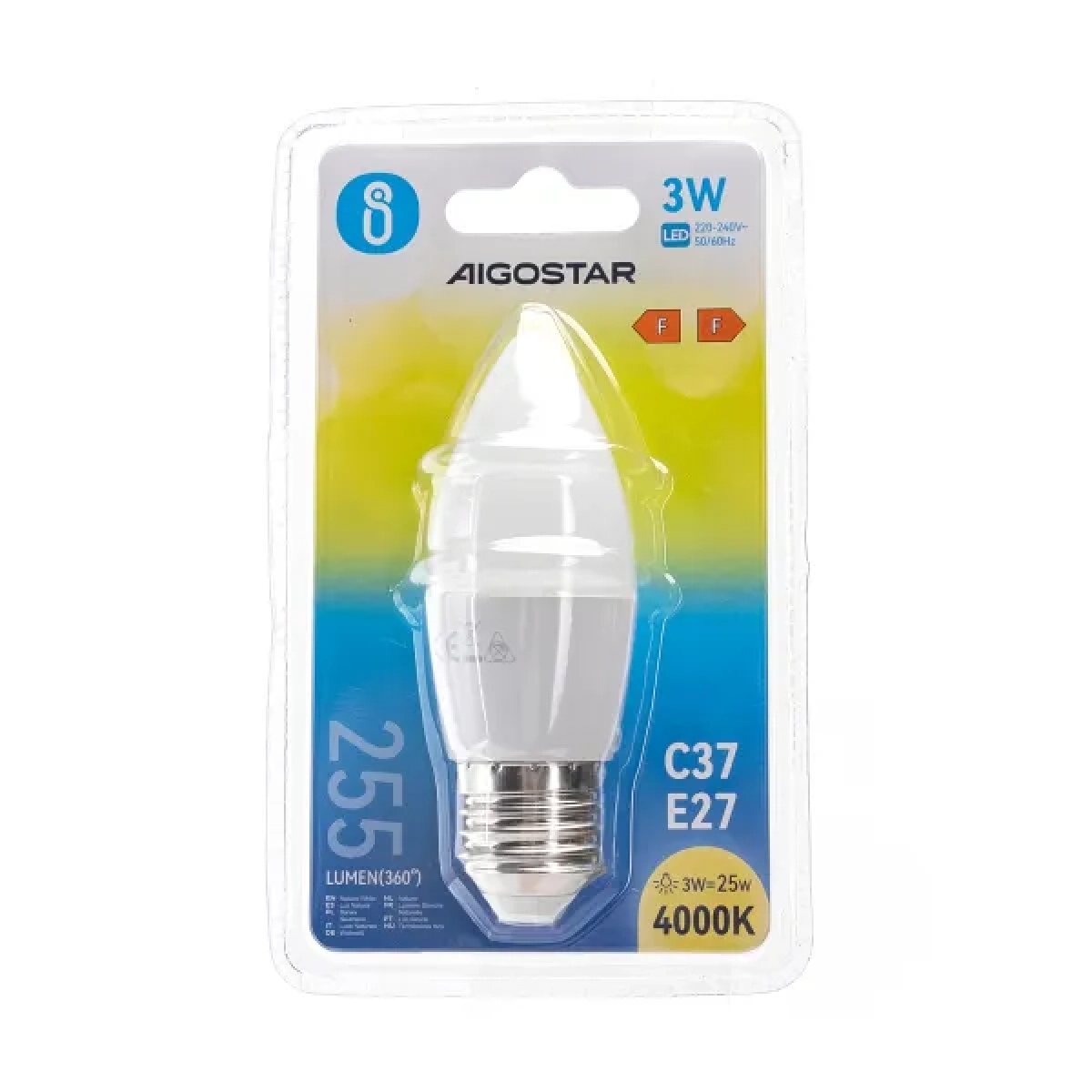 Λάμπα LED C37 E27 3W 4000Κ Aigostar