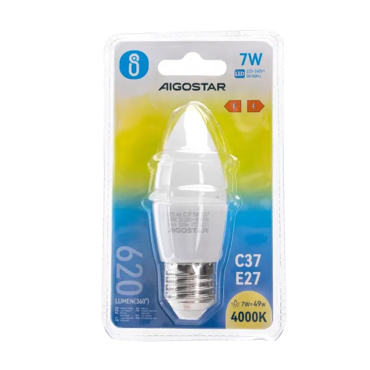 Λάμπα LED C37 E27 7W 4000Κ Aigostar