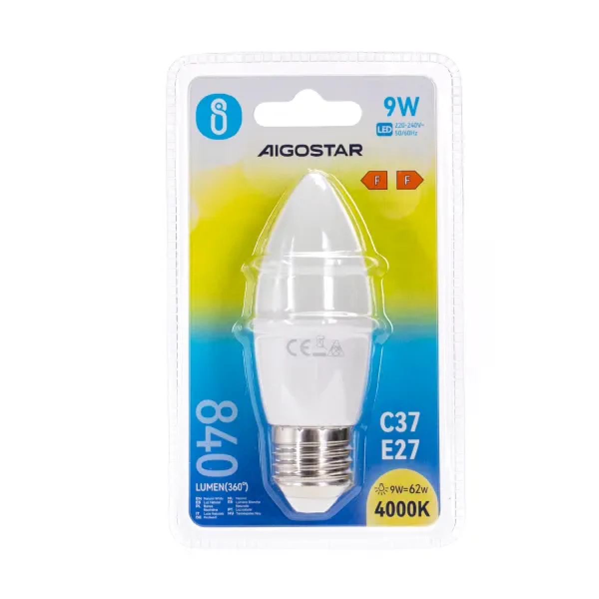 Λάμπα LED C37 E27 9W 4000Κ Aigostar