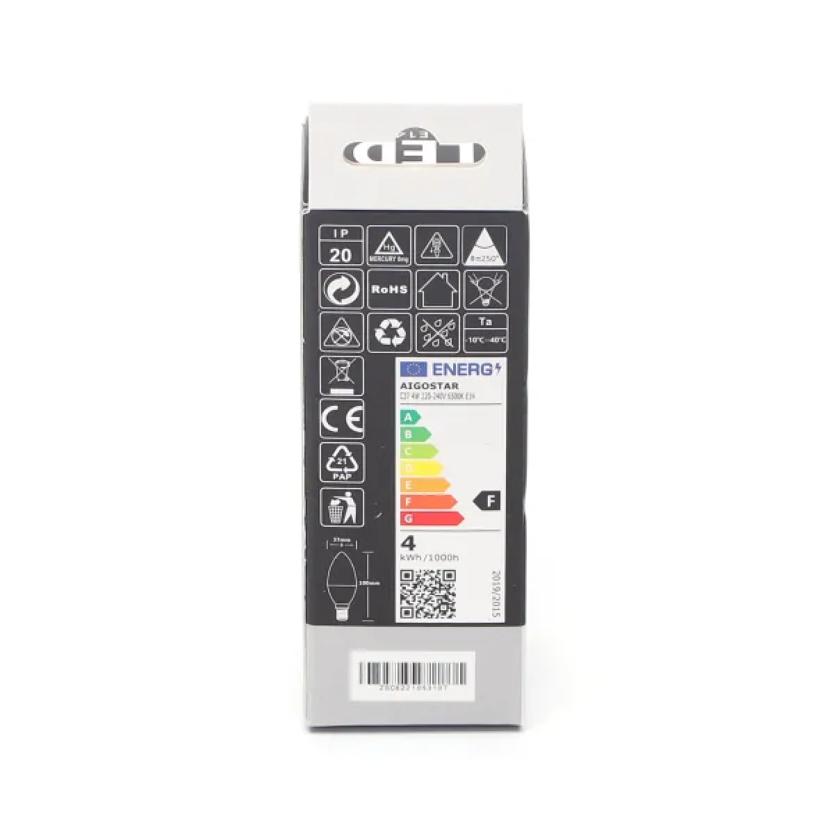 Λάμπα LED C37 E14 4W 6500K Aigostar