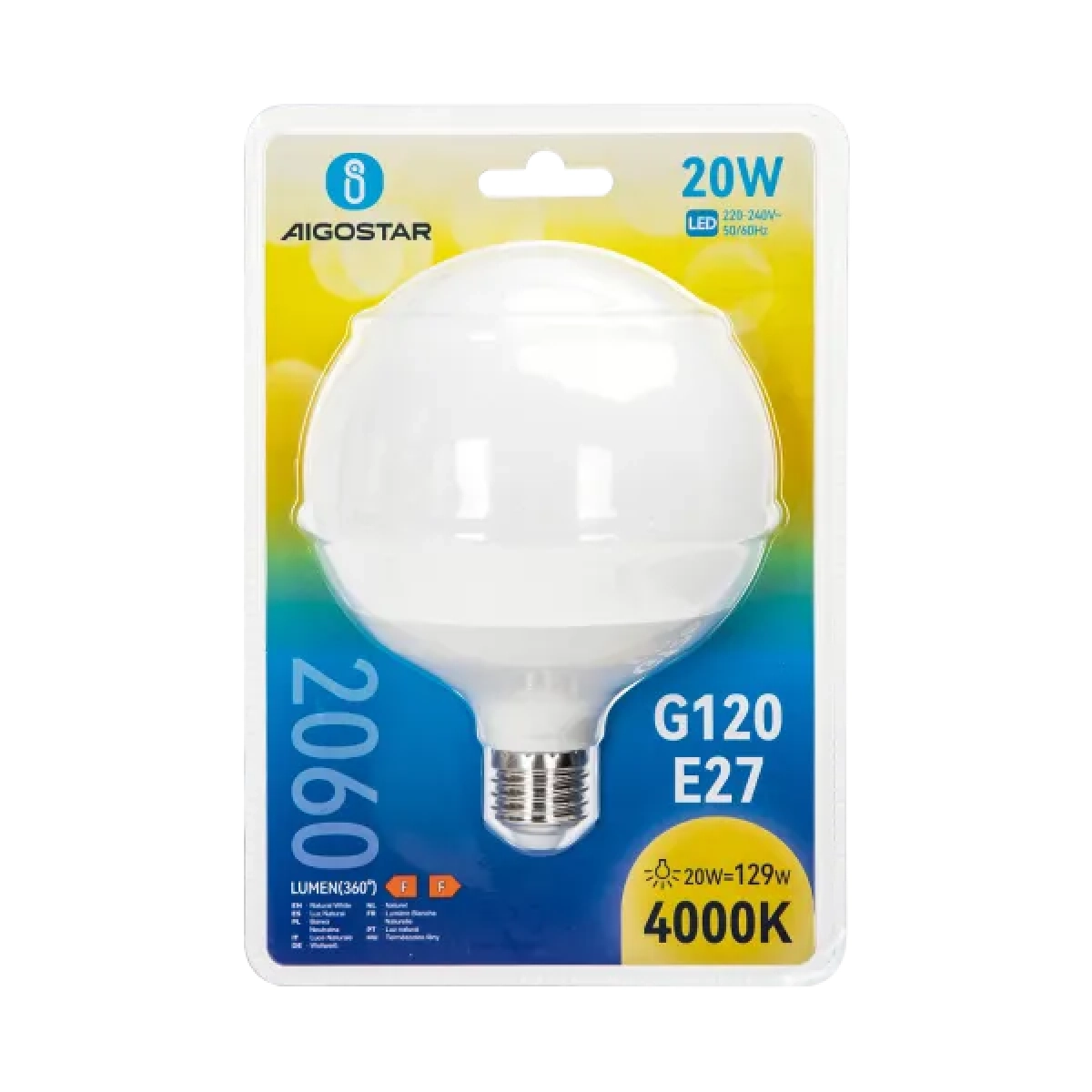 Λάμπα LED G120 E27 20W 4000K Aigostar