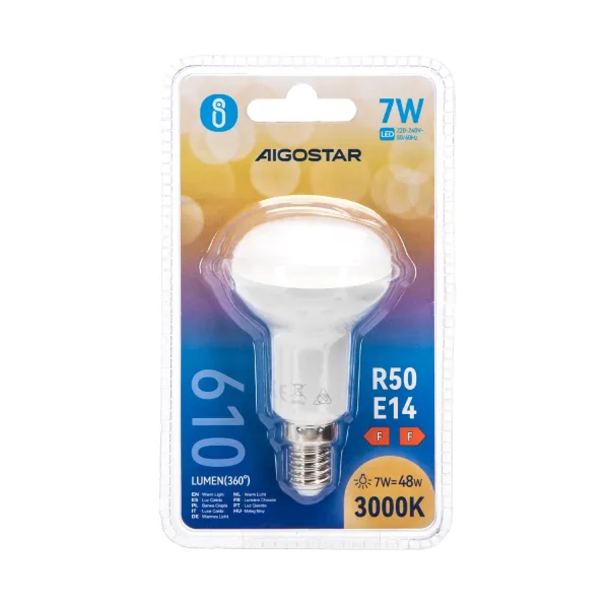 Λάμπα LED R50 E14 7W 3000K Aigostar