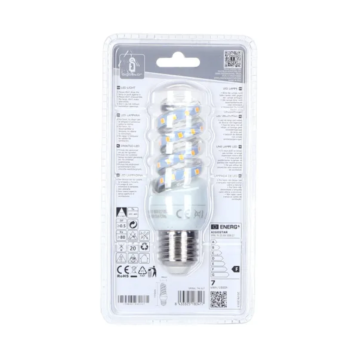 Λάμπα LED E27 7W 3000K Aigostar