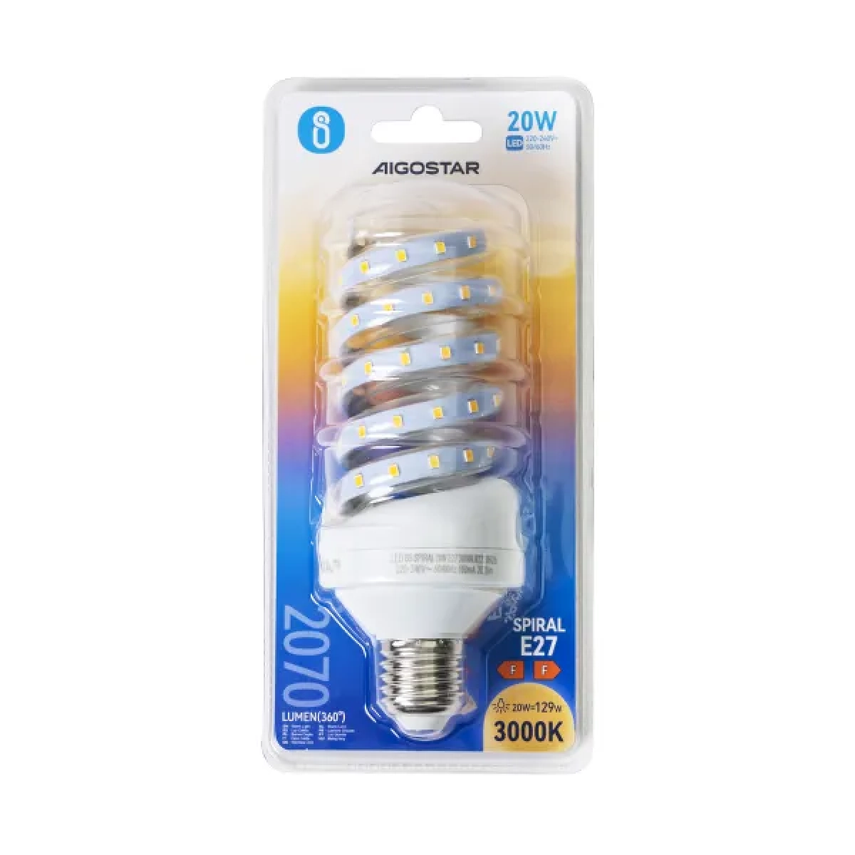 Λάμπα LED E27 20W 3000K Aigostar