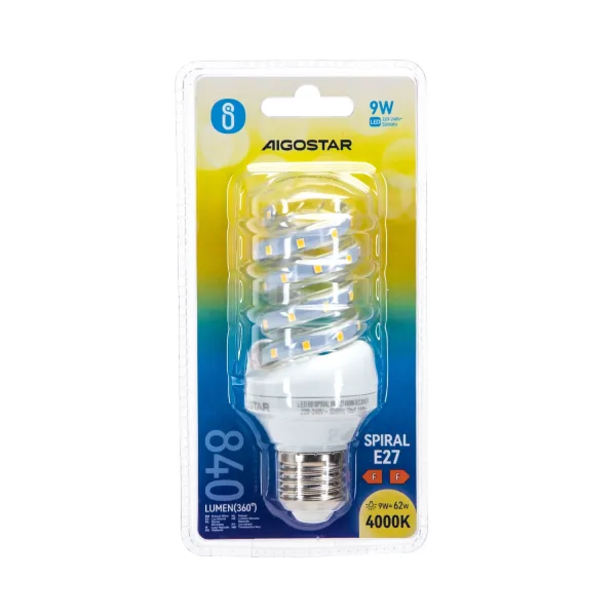 Λάμπα LED E27 9W 4000K Aigostar