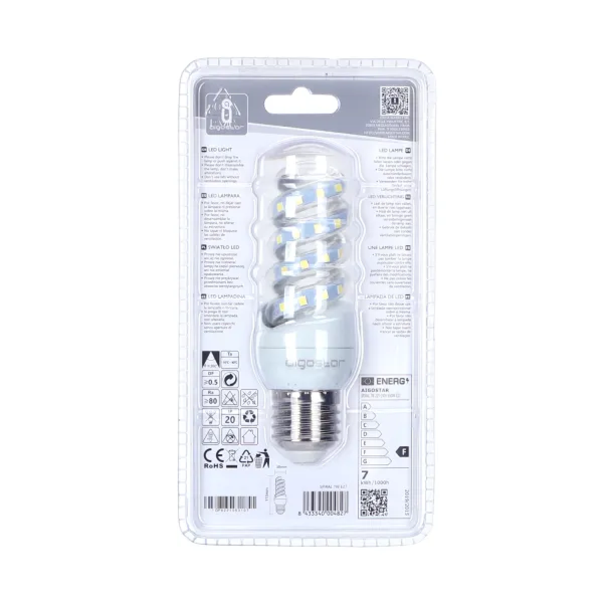 Λάμπα LED E27 7W 6500K Aigostar
