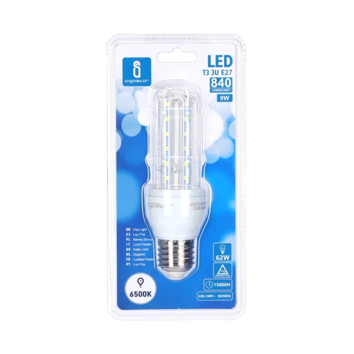 Λάμπα LED 2U E27 9W 6400K Aigostar