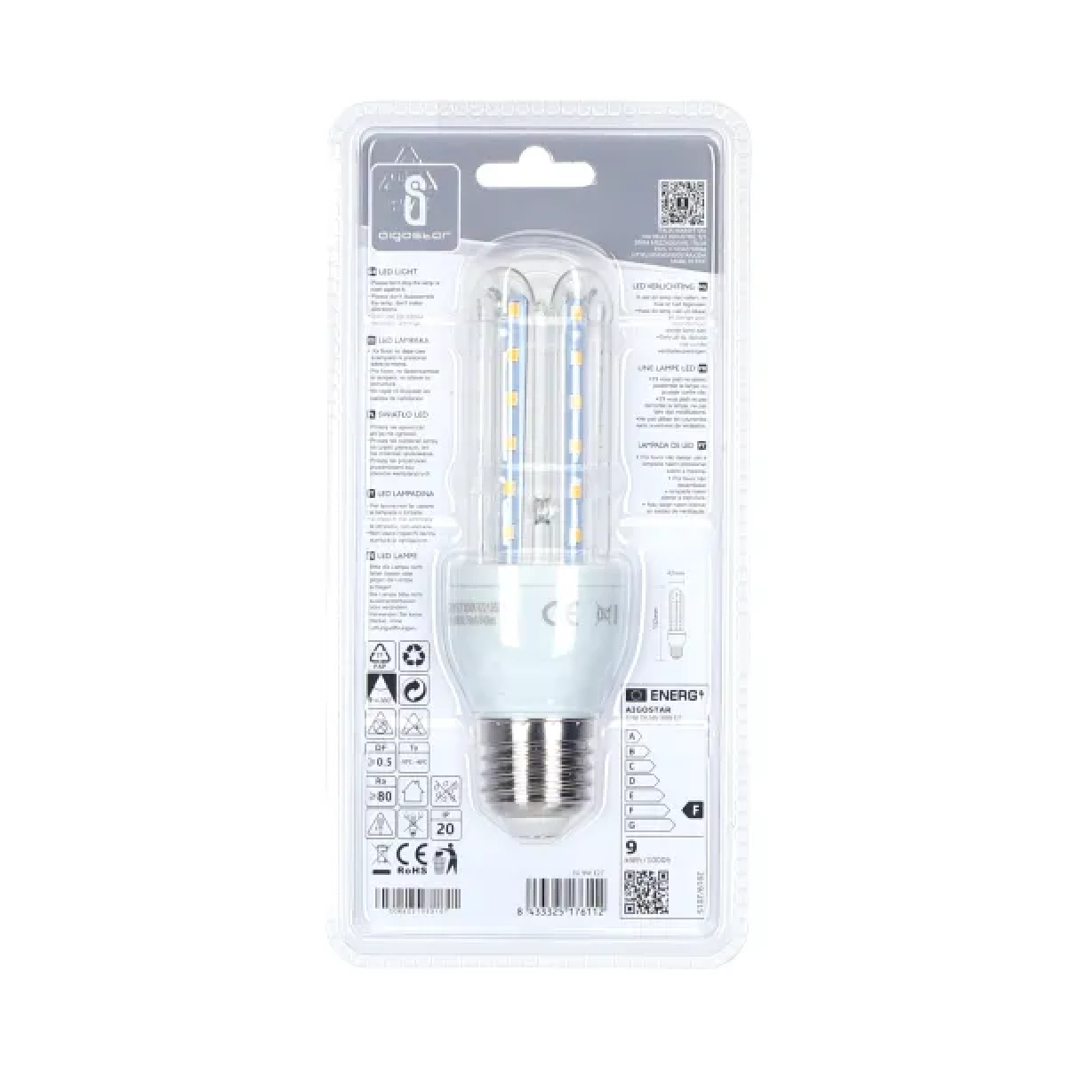 Λάμπα LED 2U E27 9W 3000K Aigostar