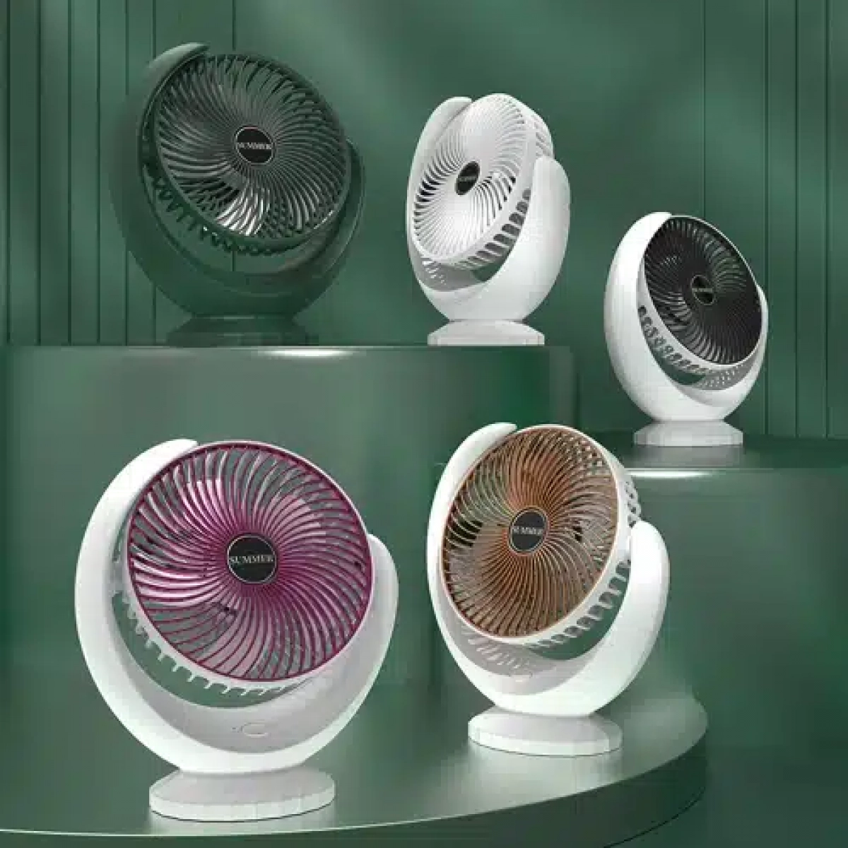 Μίνι Ανεμιστηράκι 5W 6'' Λευκό-ροζ XFS-06 - Image 4