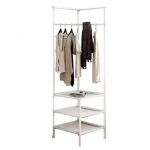 Γωνιακή Παπουτσοθήκη Ραφιέρα / Κρεμάστρα – Έπιπλο Εισόδου – Με 3 Ράφια 180x45x45cm -Corner Coat Rack Λευκή