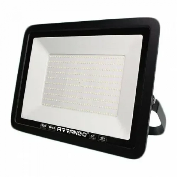 Στεγανός Προβολέας IP65 Ισχύος 300W με Φυσικό Λευκό Φως σε Μαύρο χρώμα Arrango AP79296