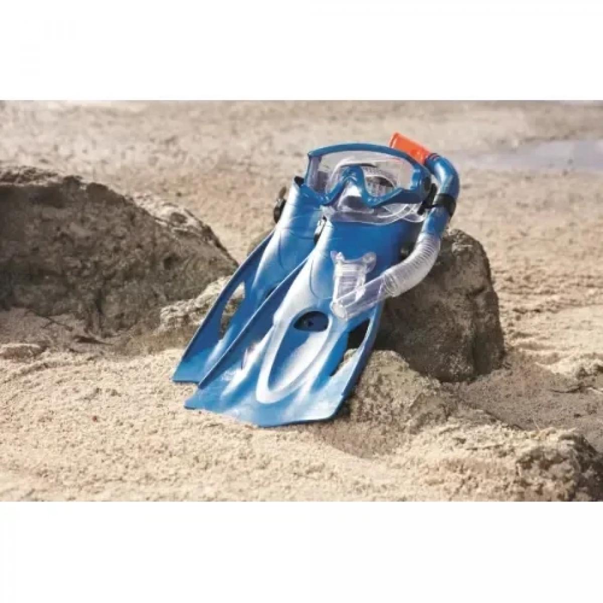 Bestway 25020 Σετ Μάσκα Θαλάσσης με Αναπνευστήρα & Βατραχοπέδιλα σε μπλε χρώμα
