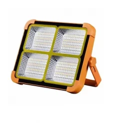 Αδιάβροχος ηλιακός προβολέας εργασίας - έκτακτης ανάγκης 1000W με πάνελ - πορτοκαλί