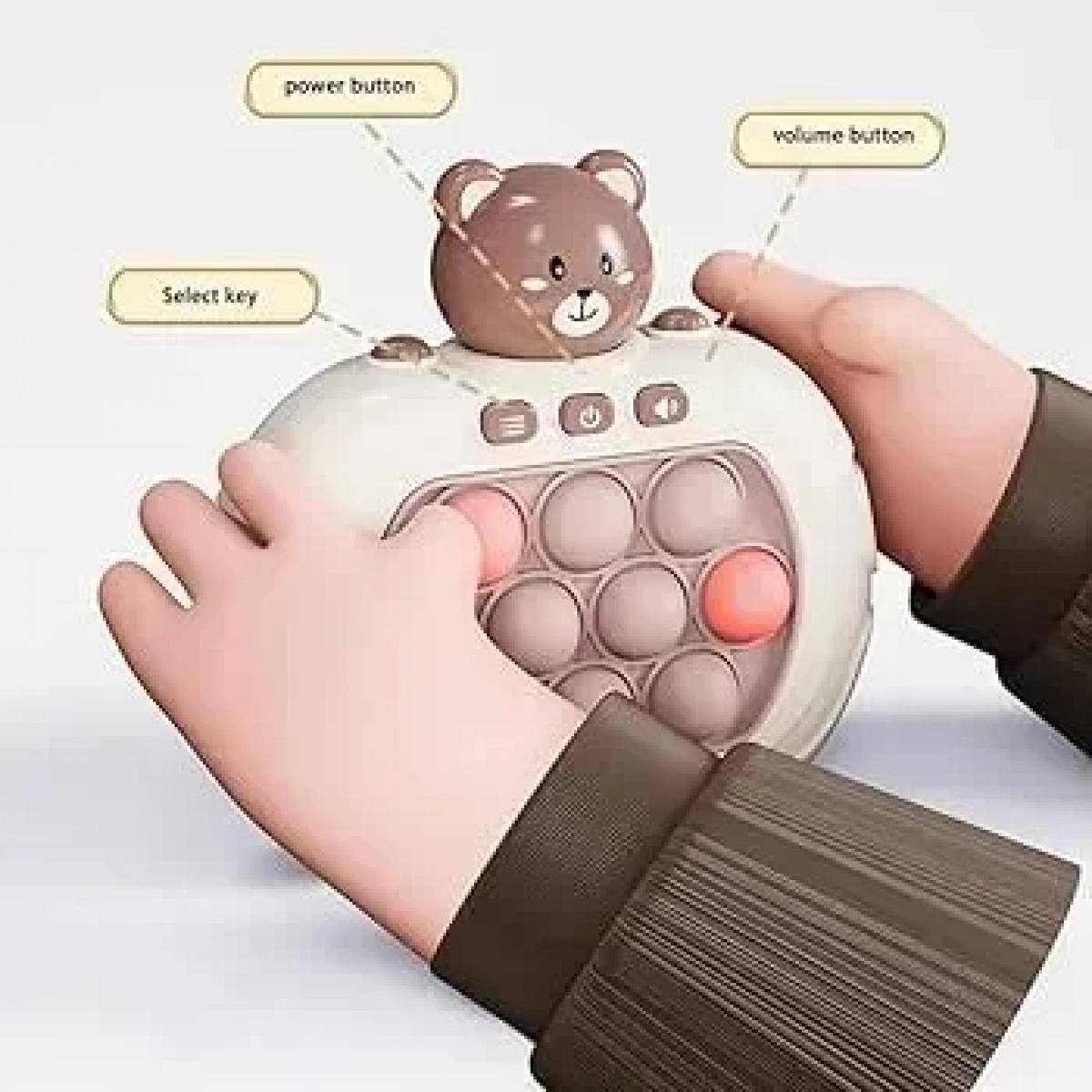 Αγχολυτικό παιχνίδι χειρός 13x12cm Bubble Stress Toy - λευκό 82603 - Image 3